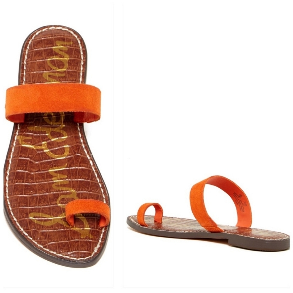 Sam Edelman Gabi orange suede sandals